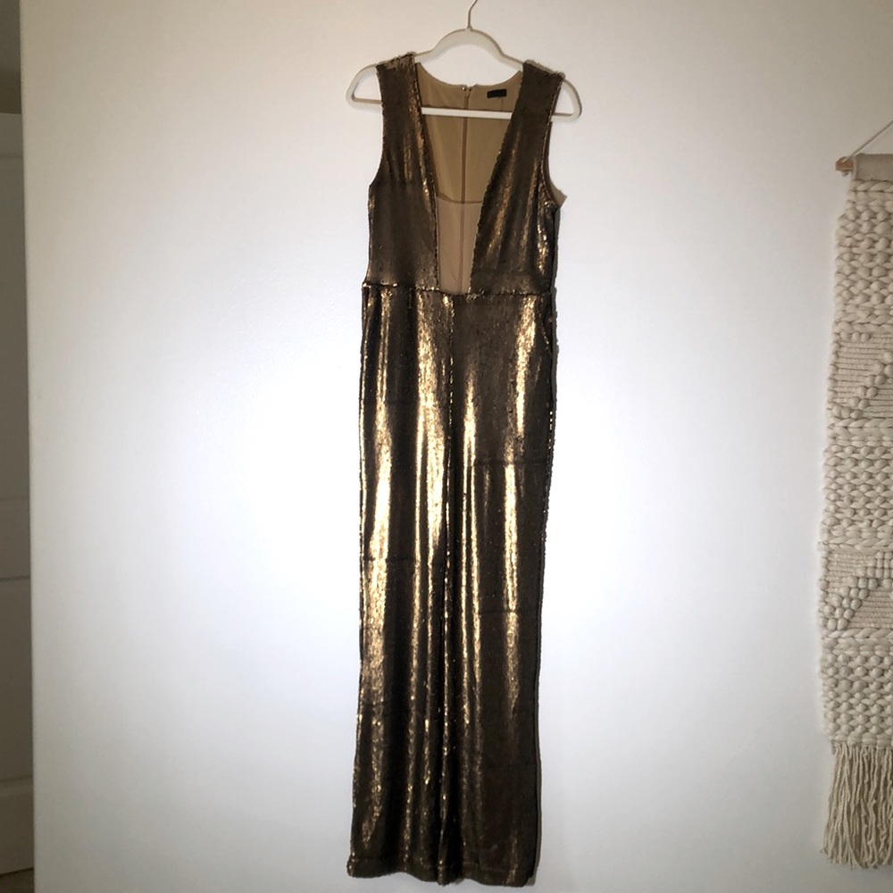 NBD gold sequin jumpsuit